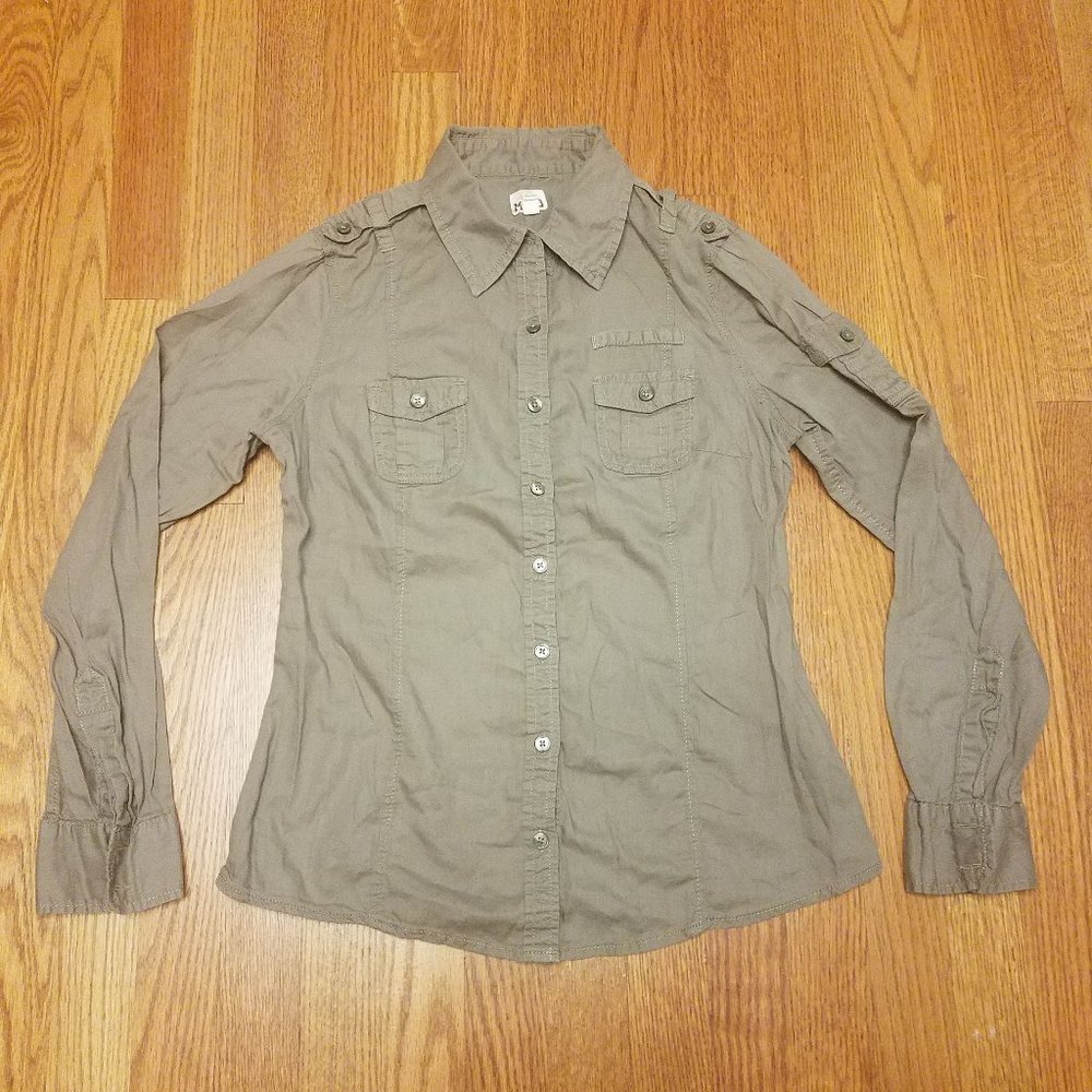 MUDD Full Button Military Inspired Shirt